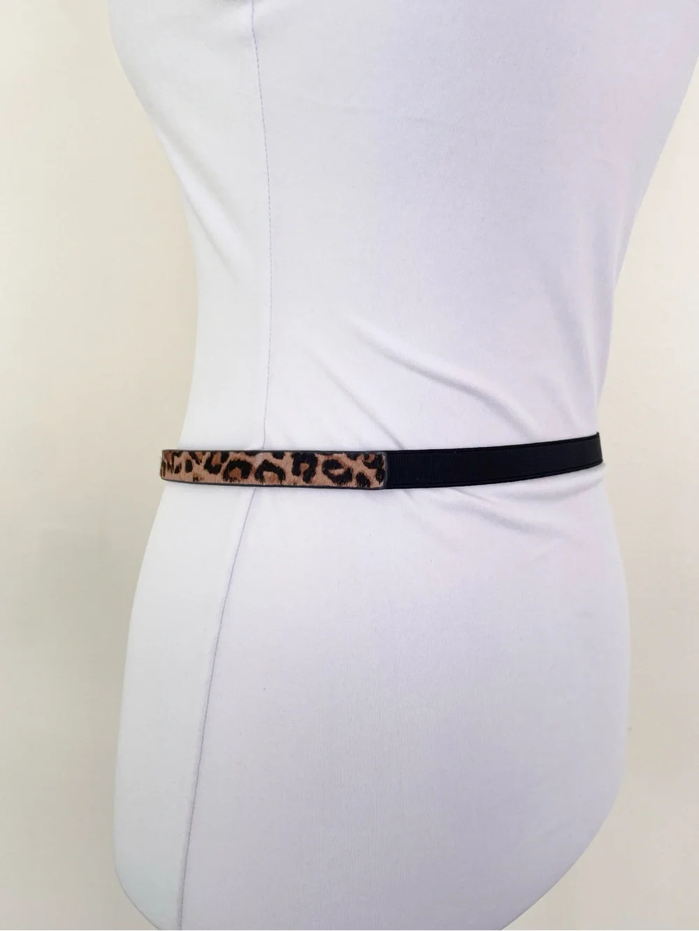 White House Black Market Calf Hair Animal Print Metallic Clasp Horse Bit Belt S